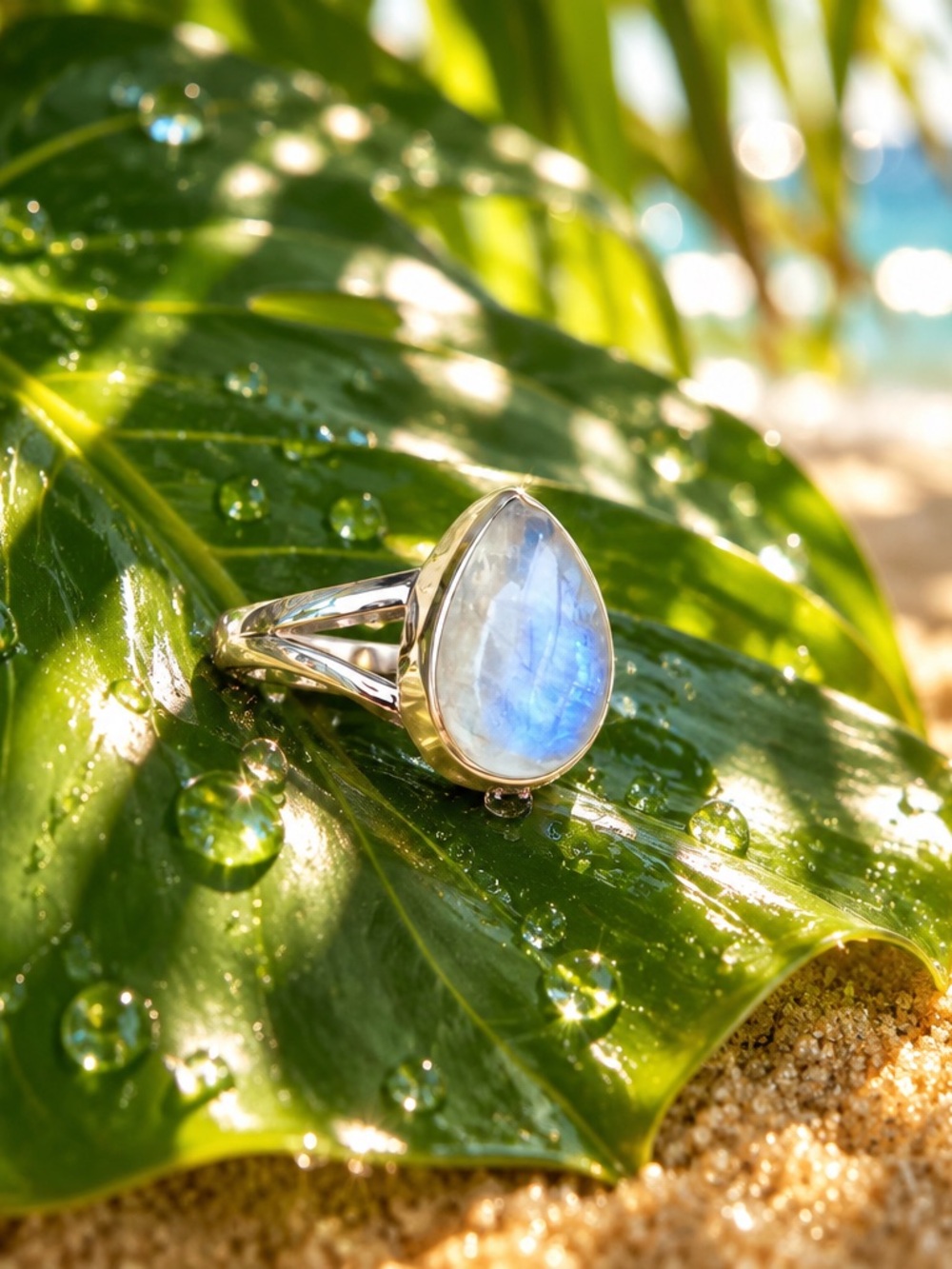 NEW! Moonstone & 925 Sterling Silver Ring